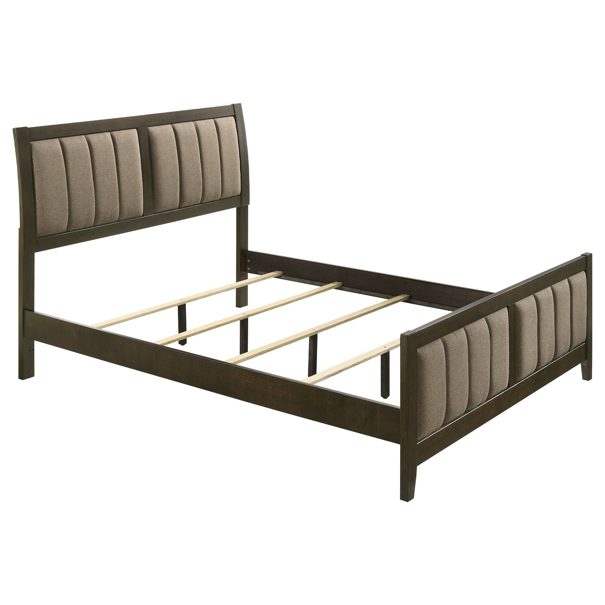 Furniture City Houma - Coaster - Wilkes 51-inch Upholstered Queen Bed Dark Cocoa - 224421Q