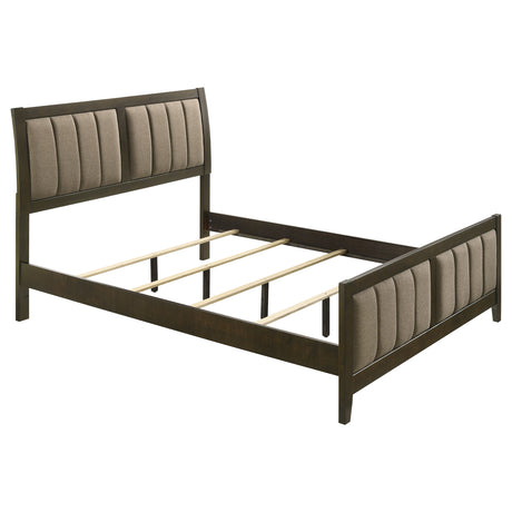 Furniture City Houma - Coaster - Wilkes 51-inch Upholstered Queen Bed Dark Cocoa - 224421Q