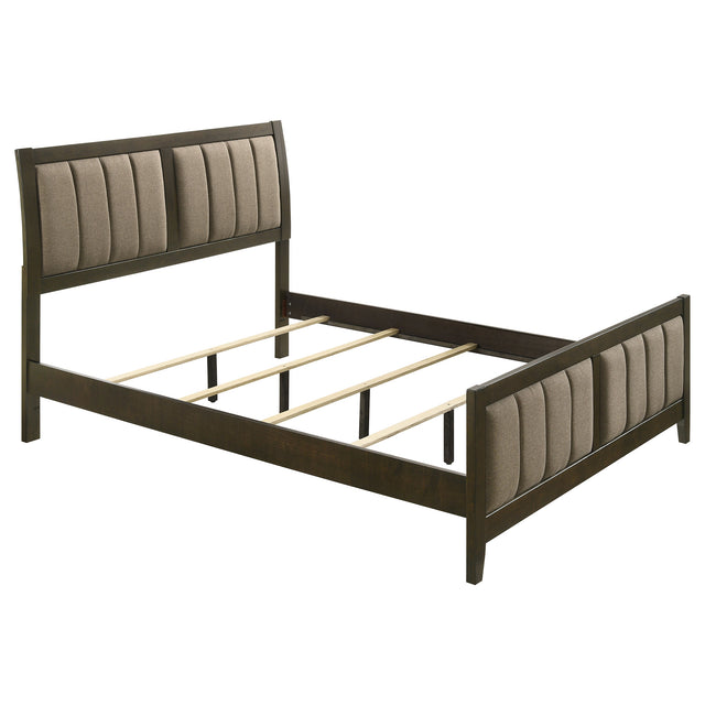 Furniture City Houma - Coaster - Wilkes 51-inch Upholstered Queen Bed Dark Cocoa - 224421Q