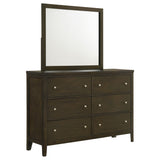 Furniture City Houma - Coaster - Wilkes 6-drawer Dresser and Mirror Dark Cocoa - 224423M