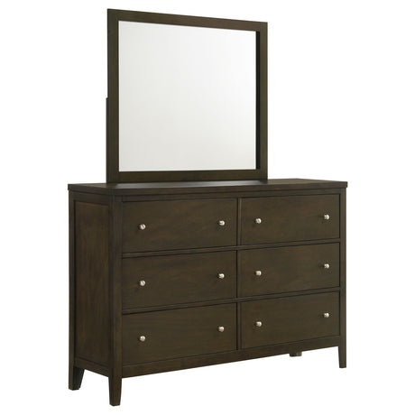 Furniture City Houma - Coaster - Wilkes 6-drawer Dresser and Mirror Dark Cocoa - 224423M