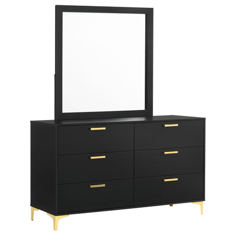 Furniture City Houma - Coaster - Kendall 6-drawer Dresser with Mirror Black - 224453M