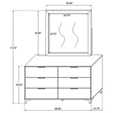 Kendall 6-drawer Dresser with Mirror Black