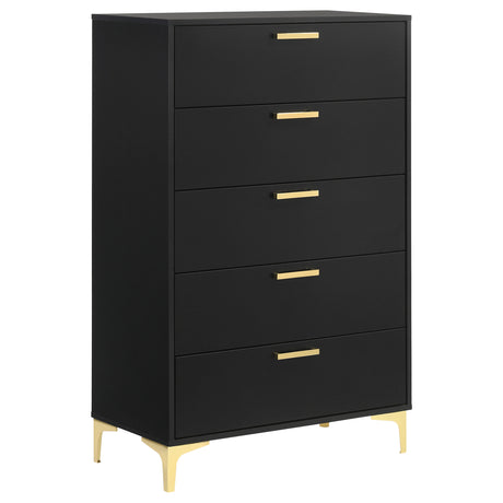 Furniture City Houma - Coaster - Kendall 5-drawer Bedroom Chest Black - 224455