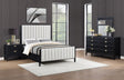 Furniture City Houma - Coaster - Brookmead 4-piece Upholstered Queen Bedroom Set Black - 224710Q-S4
