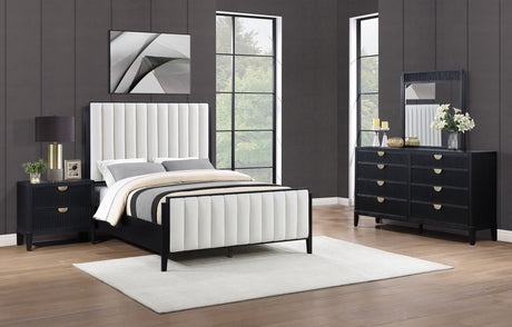 Furniture City Houma - Coaster - Brookmead 4-piece Upholstered Queen Bedroom Set Black - 224710Q-S4