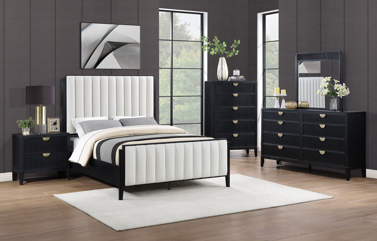 Furniture City Houma - Coaster - Brookmead 5-piece Upholstered Queen Bedroom Set Black - 224710Q-S5