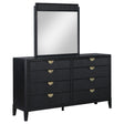 Furniture City Houma - Coaster - Brookmead 8-drawer Dresser with Mirror Black - 224713M