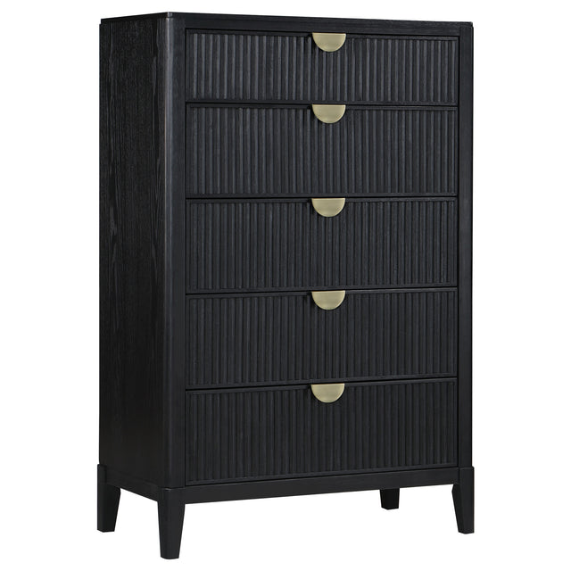 Furniture City Houma - Coaster - Brookmead 5-drawer Bedroom Chest Black - 224715