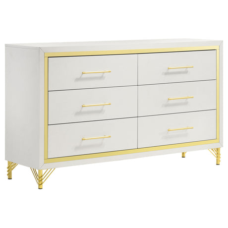 Furniture City Houma - Coaster - Lucia 6-drawer Dresser Cabinet White - 224733