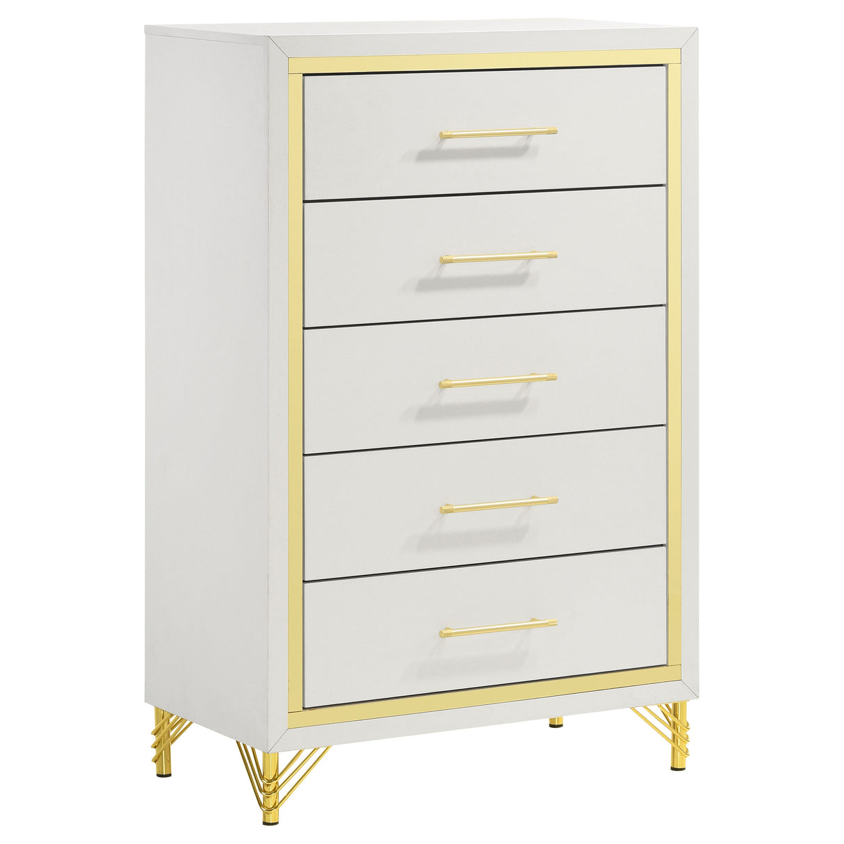 Furniture City Houma - Coaster - Lucia 5-drawer Bedroom Chest of Drawers White - 224735