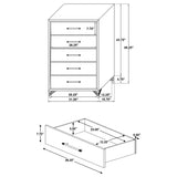 Lucia 5-drawer Bedroom Chest of Drawers White