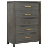 Furniture City Houma - Coaster - Kieran 5-drawer Bedroom Chest Grey - 224745