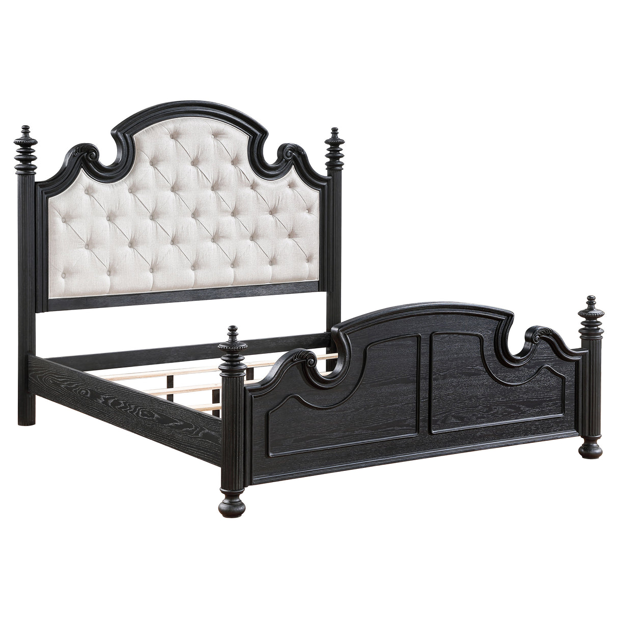 Furniture City Houma - Coaster - Celina Wood Eastern King Poster Bed Black - 224761KE
