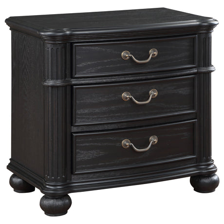 Furniture City Houma - Coaster - Celina 3-drawer Nightstand Black - 224762