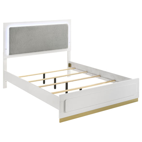 Furniture City Houma - Coaster - Caraway Wood Queen LED Panel Bed White - 224771Q