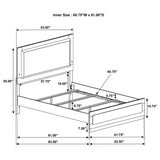 Caraway Wood Queen LED Panel Bed White