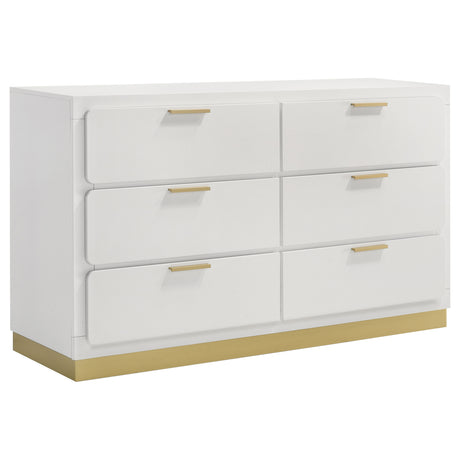 Furniture City Houma - Coaster - Caraway 6-drawer Dresser White - 224773