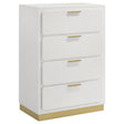 Furniture City Houma - Coaster - Caraway 4-drawer Bedroom Chest White - 224775