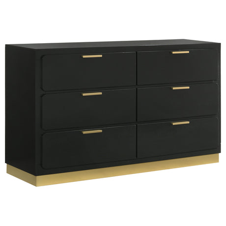 Furniture City Houma - Coaster - Caraway 6-drawer Dresser Black - 224783