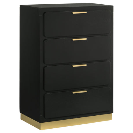 Furniture City Houma - Coaster - Caraway 4-drawer Bedroom Chest Black - 224785
