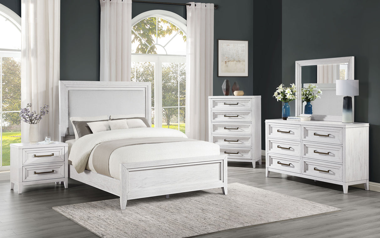 Furniture City Houma - Coaster - Marielle 5-piece Queen Bedroom Set Distressed White  - 224841Q-S5