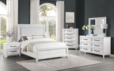 Furniture City Houma - Coaster - Marielle 5-piece Queen Bedroom Set Distressed White  - 224841Q-S5