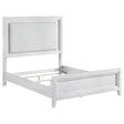 Furniture City Houma - Coaster - Marielle Queen Upholstered Panel Bed Distressed White - 224841Q