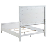 Marielle Queen Upholstered Panel Bed Distressed White