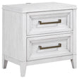 Furniture City Houma - Coaster - Marielle 2-drawer Nightstand Bedside Table Distressed White  - 224842