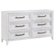 Furniture City Houma - Coaster - Marielle 6-drawer Bedroom Dresser Distressed White  - 224843