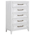 Furniture City Houma - Coaster - Marielle 5-drawer Bedroom Chest Distressed White  - 224845