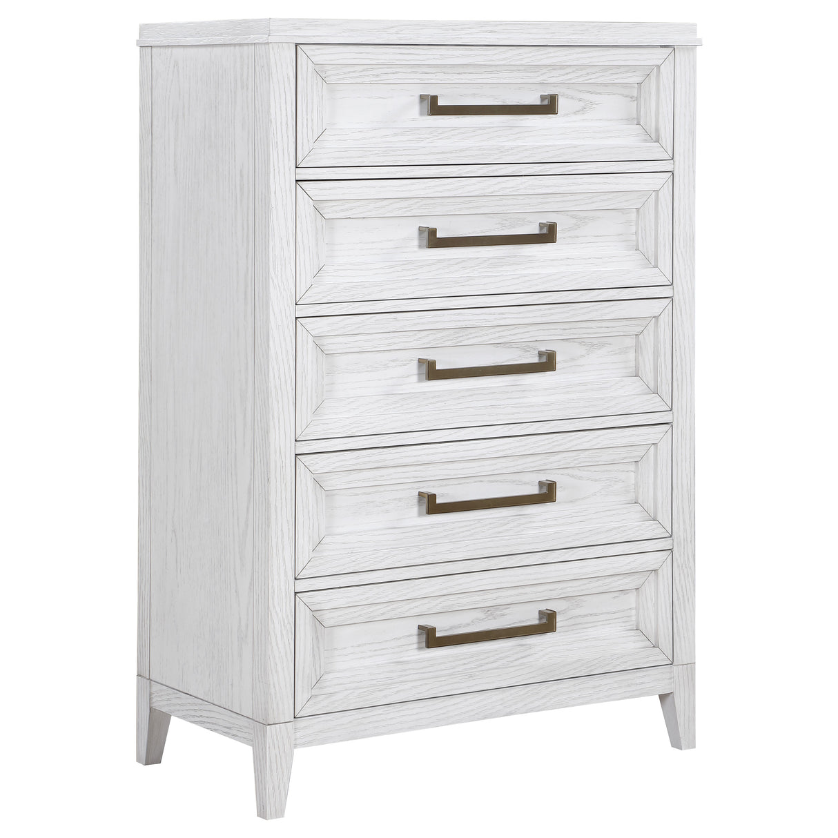 Furniture City Houma - Coaster - Marielle 5-drawer Bedroom Chest Distressed White  - 224845