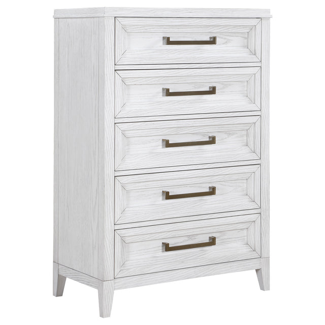 Furniture City Houma - Coaster - Marielle 5-drawer Bedroom Chest Distressed White  - 224845