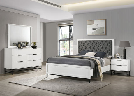Furniture City Houma - Coaster - Sonora 4-piece Eastern King Bedroom Set White  - 224861KE-S4