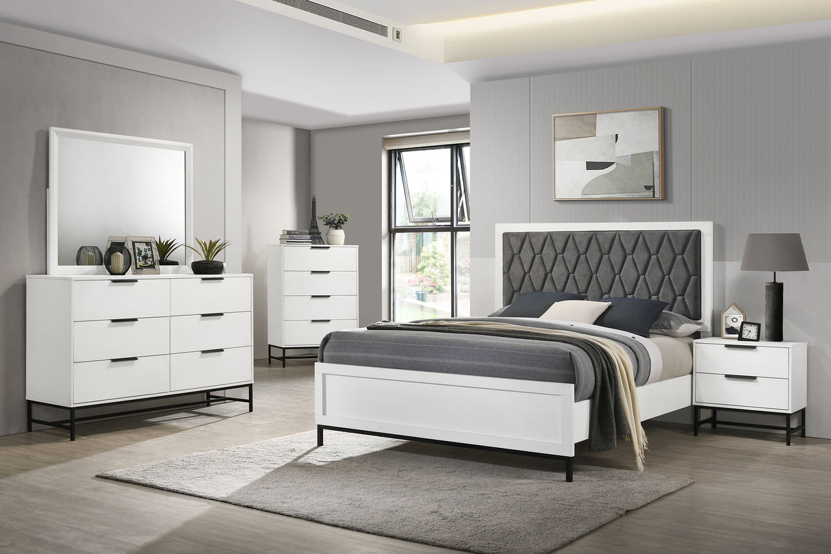 Furniture City Houma - Coaster - Sonora 5-piece Eastern King Bedroom Set White  - 224861KE-S5