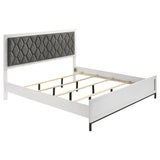 Furniture City Houma - Coaster - Sonora Eastern King Upholstered Panel Bed White  - 224861KE