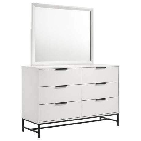 Furniture City Houma - Coaster - Sonora 6-drawer Dresser with Mirror White - 224863M