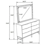 Sonora 6-drawer Dresser with Mirror White