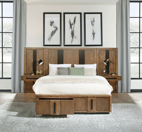 Furniture City Houma - Coaster - Terrace Eastern King Wall Panel Storage Bed Ash Brown - 224900KE-S3P