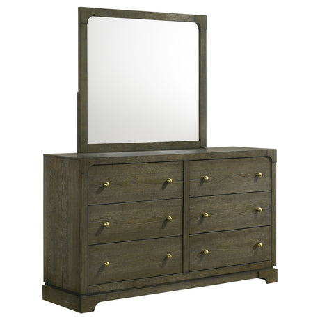 Furniture City Houma - Coaster - Gran Park 6-drawer Dresser and Mirror Dark Cocoa - 224933M