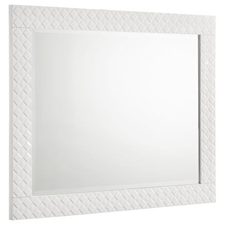 Furniture City Houma - Coaster - Ives Dresser Mirror White High Gloss - 224944