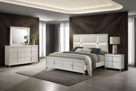 Furniture City Houma - Coaster - Olivia 4-piece Queen Bedroom Set Pearl White - 224951Q-S4