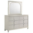 Furniture City Houma - Coaster - Olivia 6-drawer Dresser and LED Mirror Pearl White - 224953M