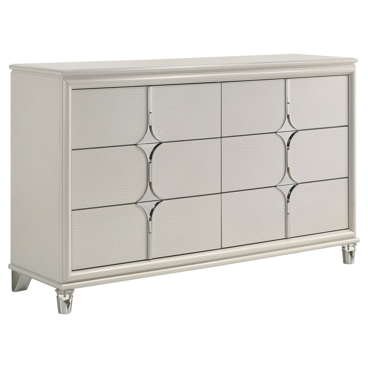 Furniture City Houma - Coaster - Olivia 6-drawer Dresser Cabinet Pearl White - 224953
