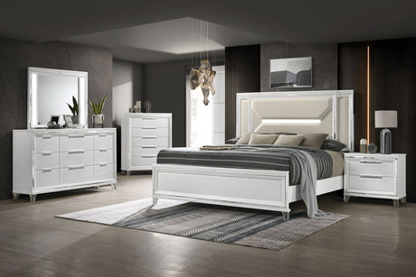 Furniture City Houma - Coaster - Marmore 5-piece Eastern King Bedroom Set White - 224961KE-S5