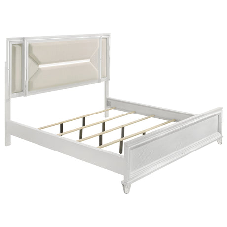 Furniture City Houma - Coaster - Marmore 64-inch California King Bed LED Headboard White - 224961KW