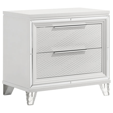 Furniture City Houma - Coaster - Marmore 2-drawer Nightstand Bedside Table White - 224962