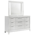 Furniture City Houma - Coaster - Marmore 9-drawer Dresser and LED Mirror White - 224963M