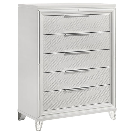 Furniture City Houma - Coaster - Marmore 5-drawer Bedroom Chest of Drawers White - 224965